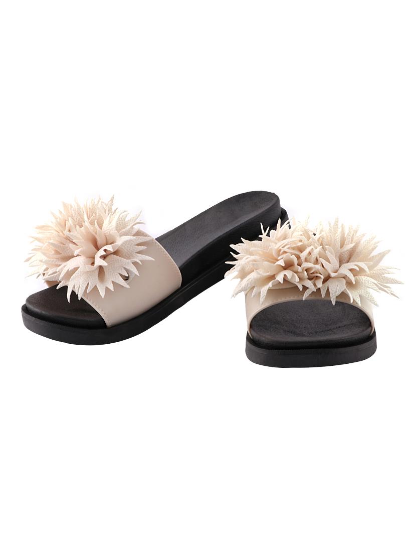 beige slides flip flops - 16818200 - Standard Image - 3