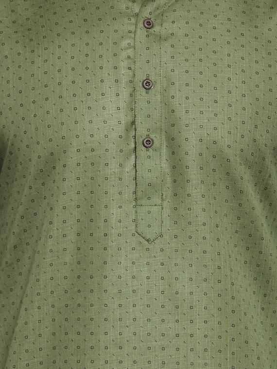 green printed kurta pyjama set - 16818541 - Standard Image - 3