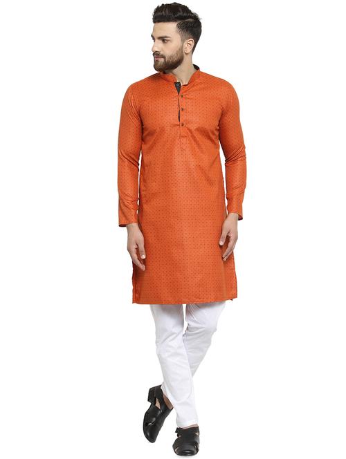 orange printed kurta pyjama set - 16818543 - Standard Image - 0