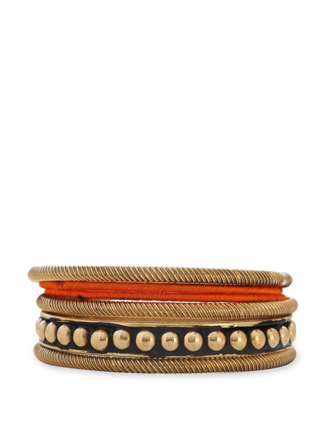 orange and gold bangle set