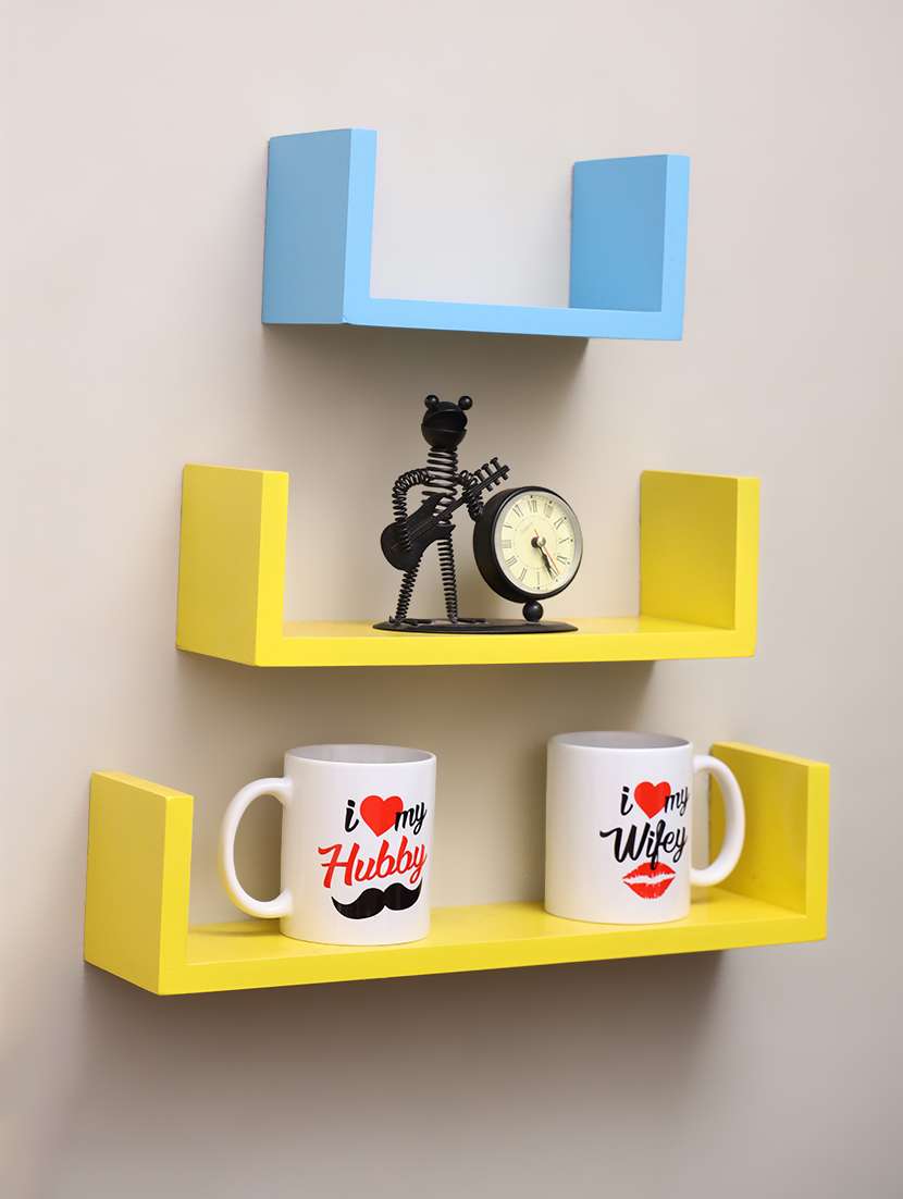 Buy 3 U Shape Floating Wall Rack Shelf For Unisex From Royals Wood