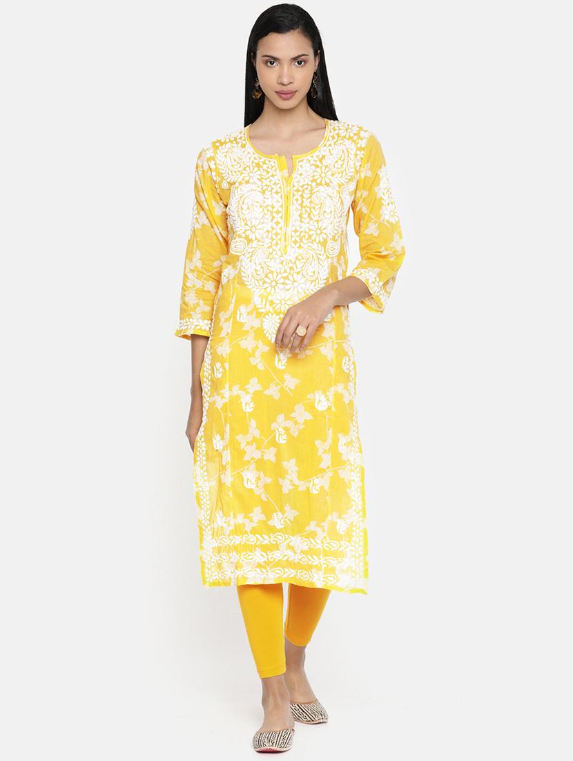embroidered straight kurta - 16823213 -  Zoom Image - 0
