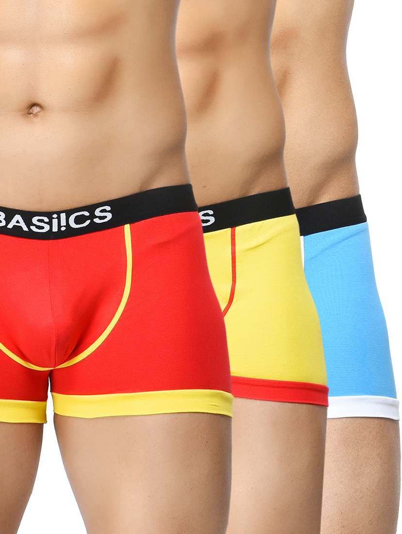 set of 3 multi colored striped hipster brief