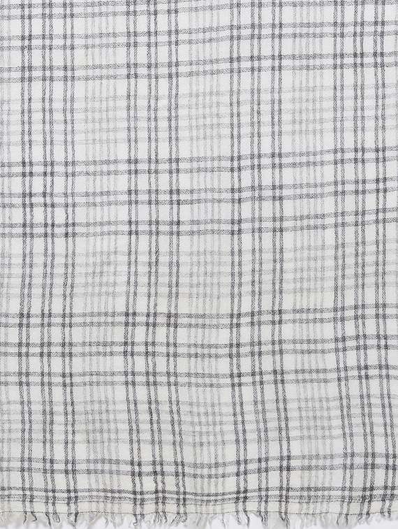 white checkered woolen muffler - 16824887 - Standard Image - 3