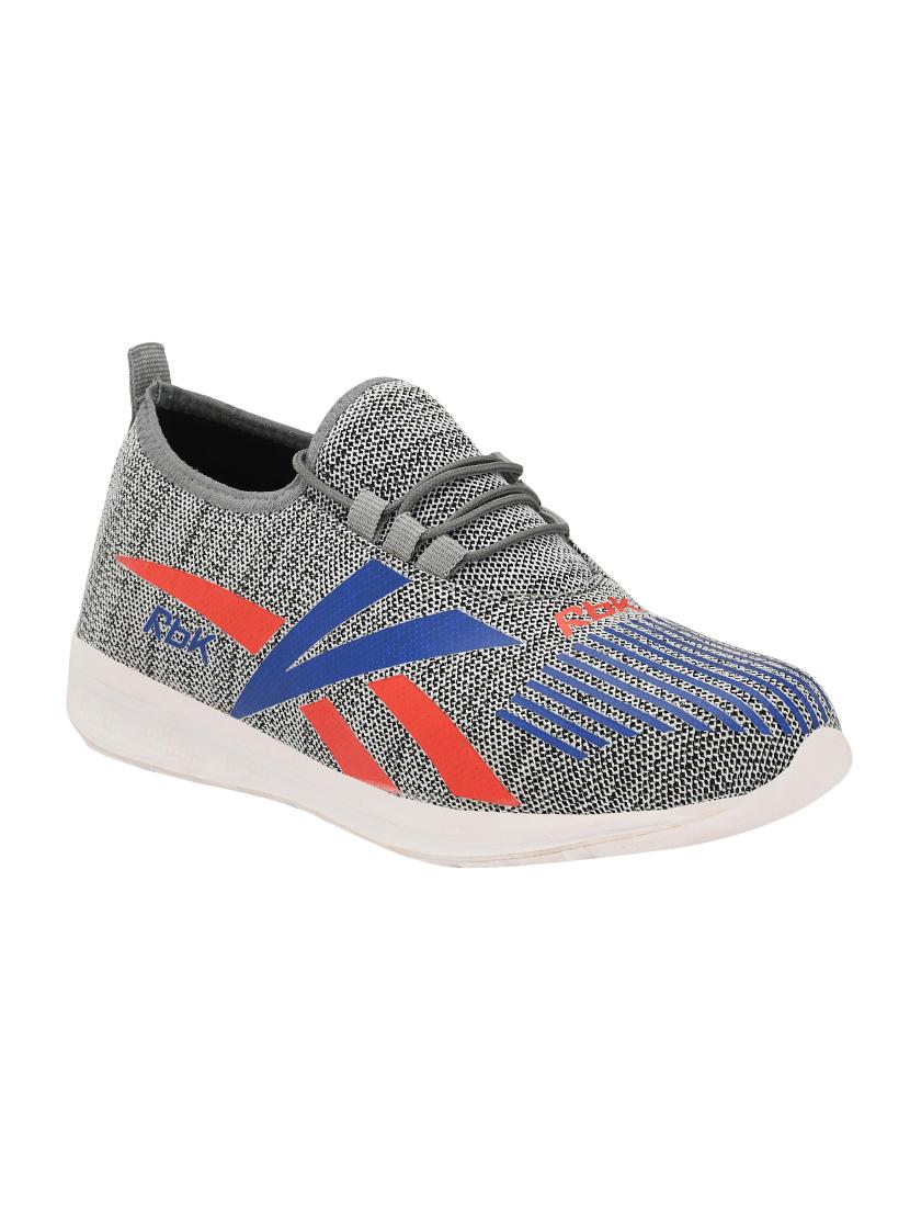 grey fabric lace up sport shoes - 16825111 -  Zoom Image - 0