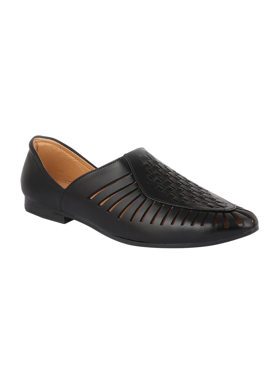 black leatherette slip on jutis - 16825347 - Zoom Image - 0