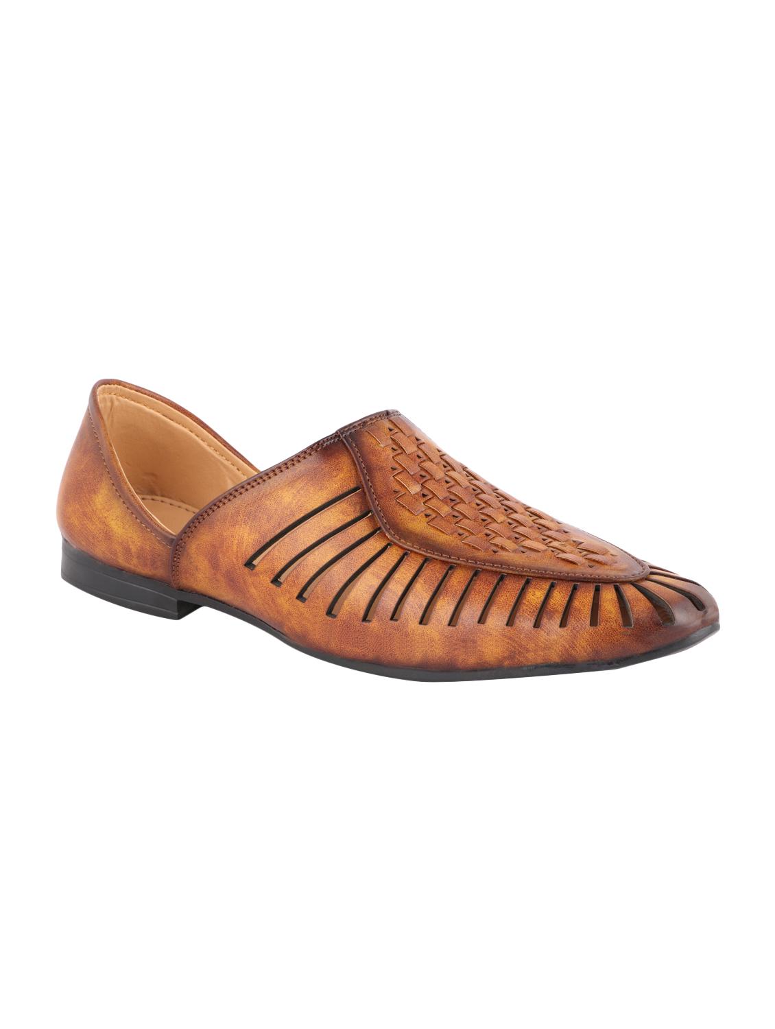tan leatherette slip on jutis - 16825349 - Zoom Image - 0