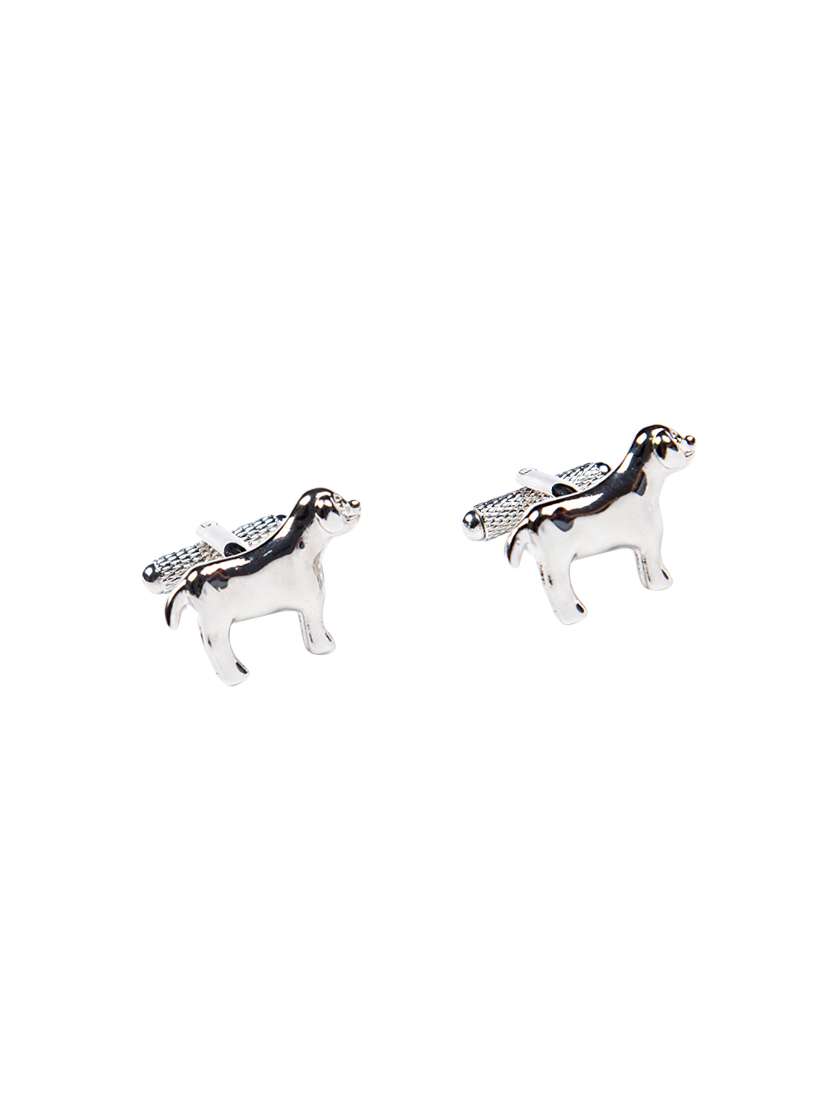 silver metal cufflinks