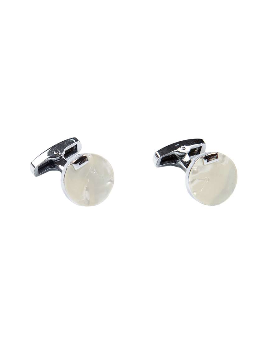 beige metal cufflinks