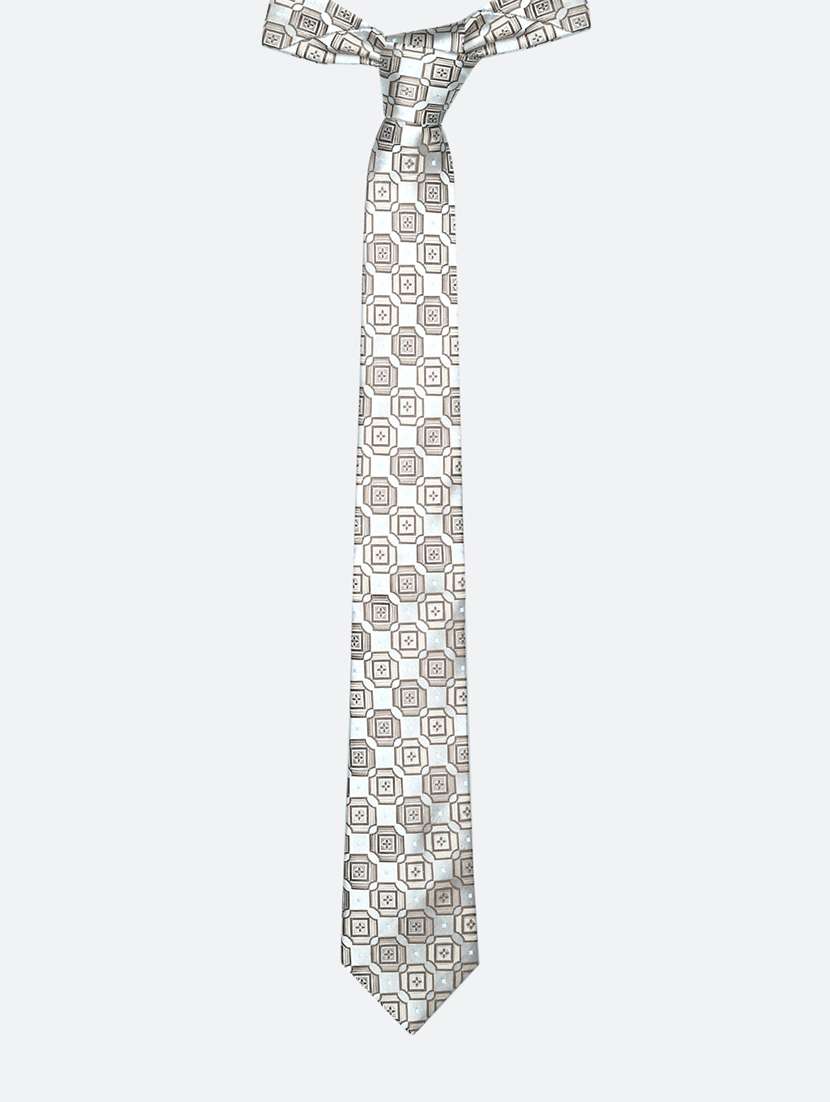 silver micro fiber tie