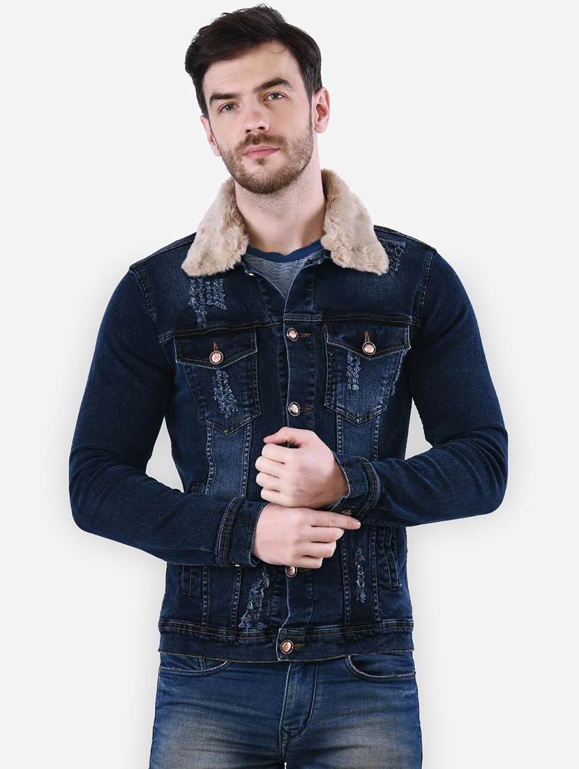 blue washed denim jacket