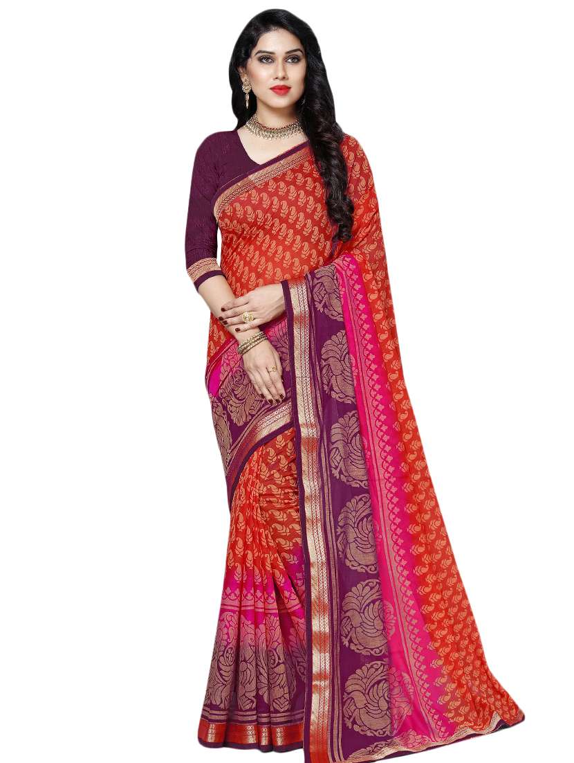 paisley printed saree with blouse
