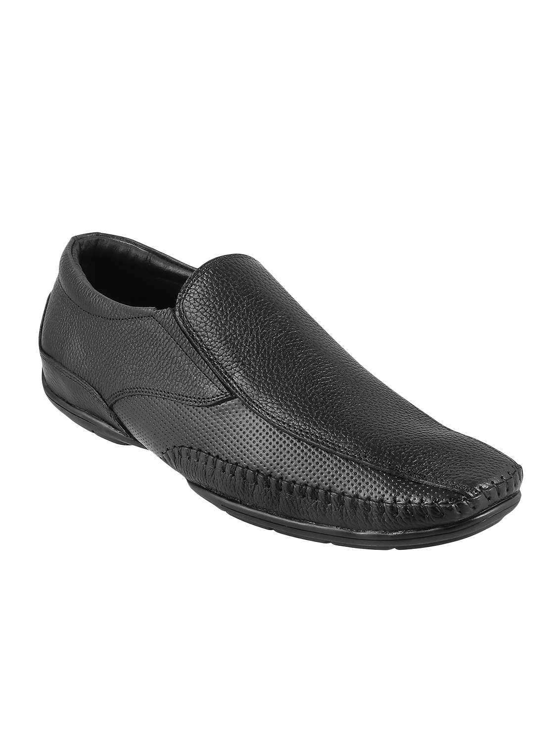 Buy online Black Leather Slip Ons from Formal Shoes for Men by
