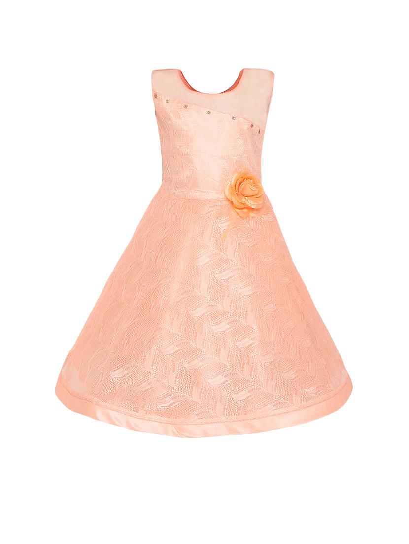 orange net frock - 16828188 -  Zoom Image - 0