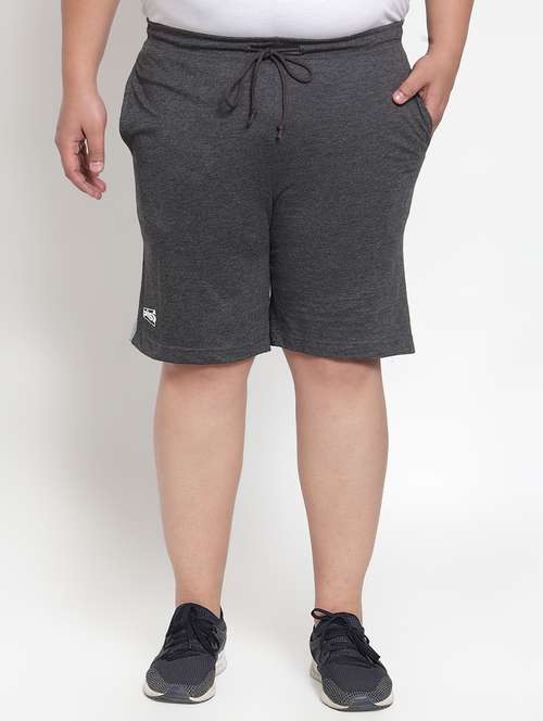 grey side striped shorts (plus size) - 16828626 - Standard Image - 0