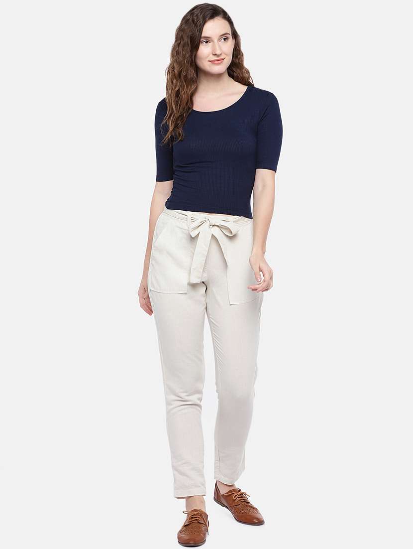 tie front chinos trouser - 16828747 - Standard Image - 3