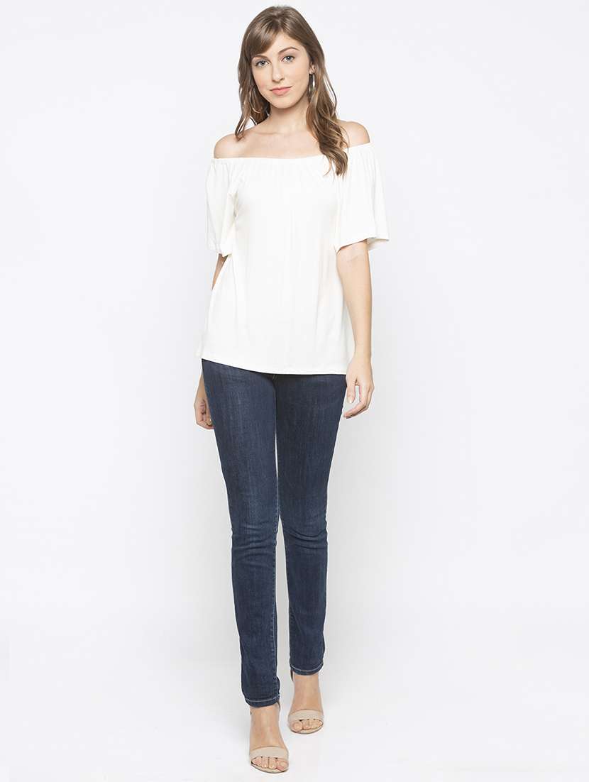 off shoulder solid top - 16828760 - Standard Image - 3
