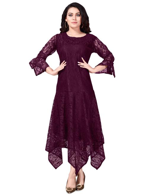 asymmetric hem laced dress  - 16828966 -  Standard Image - 0