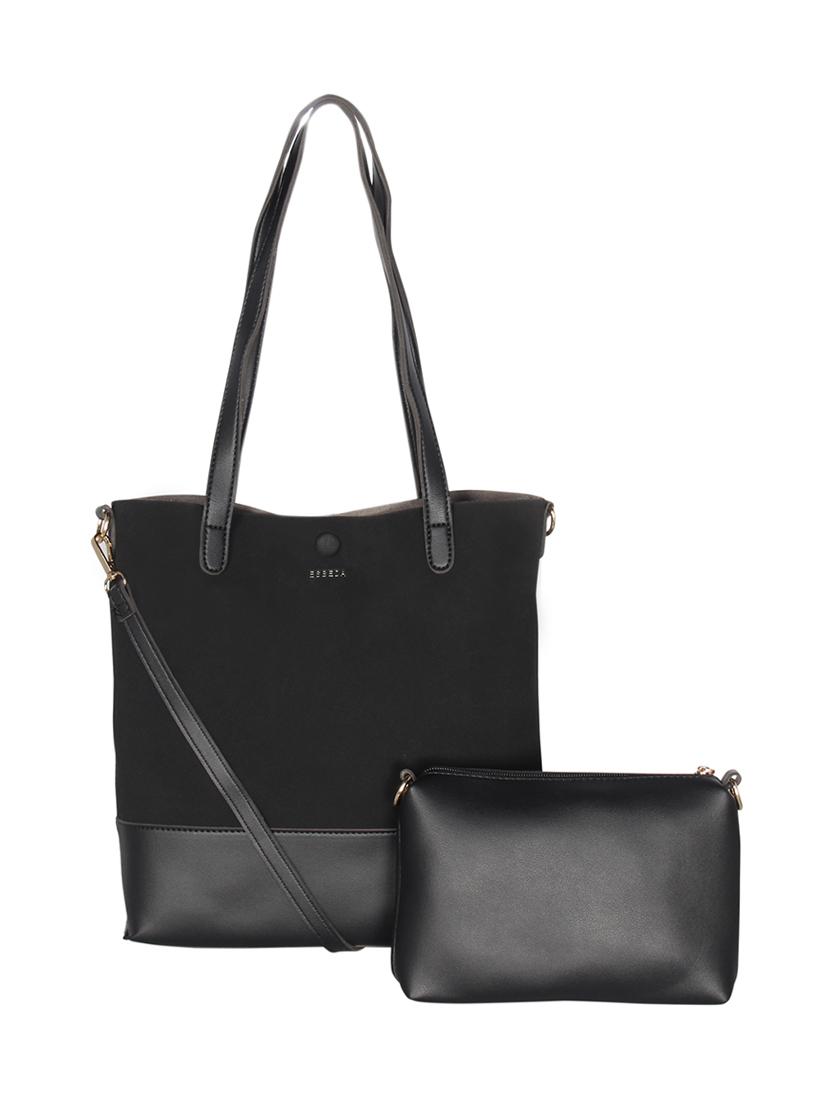black leatherette bombo handbag - 16829182 -  Zoom Image - 0
