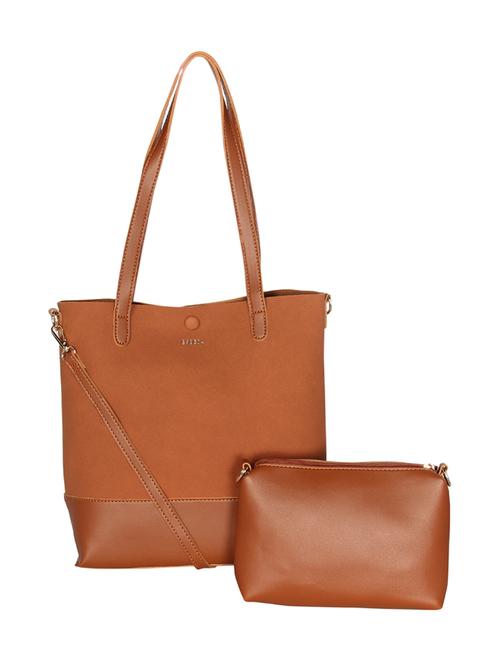 tan leatherette combo handbag - 16829183 -  Standard Image - 0