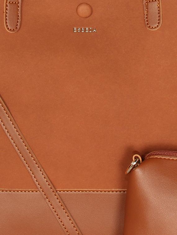 tan leatherette combo handbag - 16829183 - Standard Image - 3