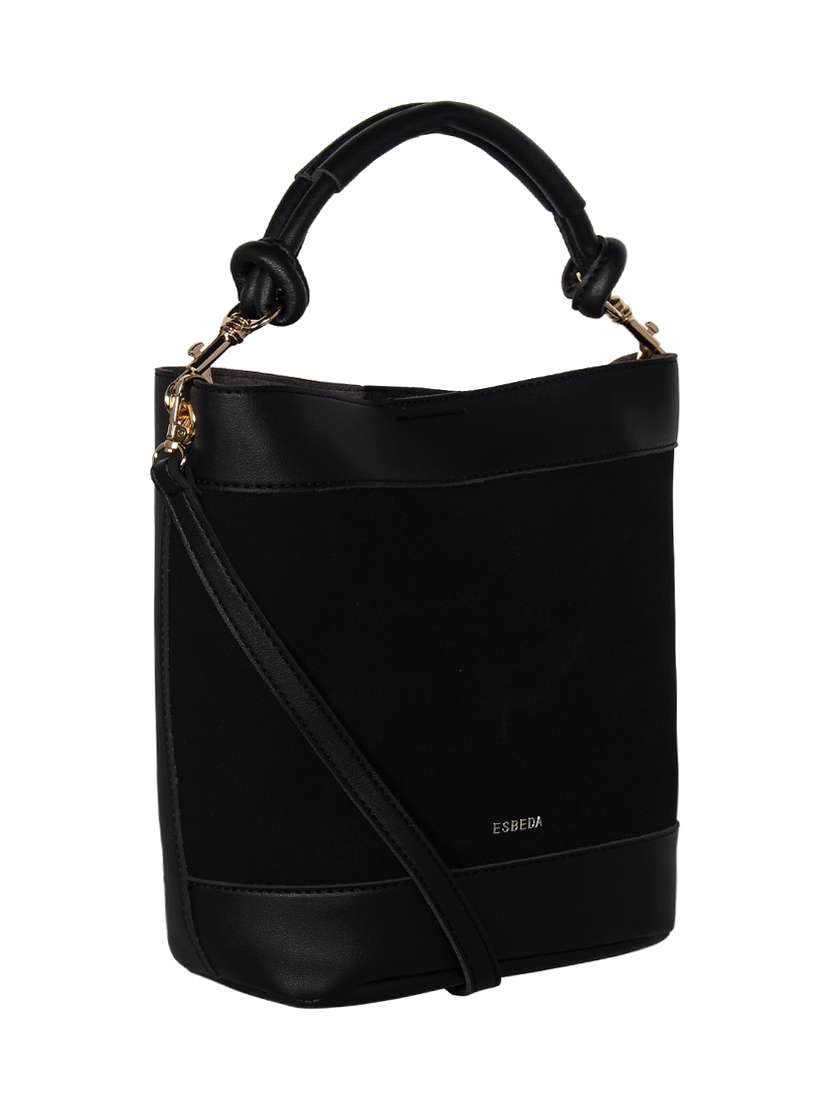 black leatherette hobo handbag - 16829187 -  Standard Image - 3