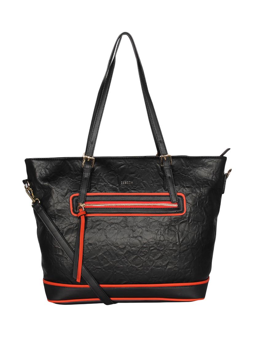 black leatherette regular handbag - 16829198 - Zoom Image - 0