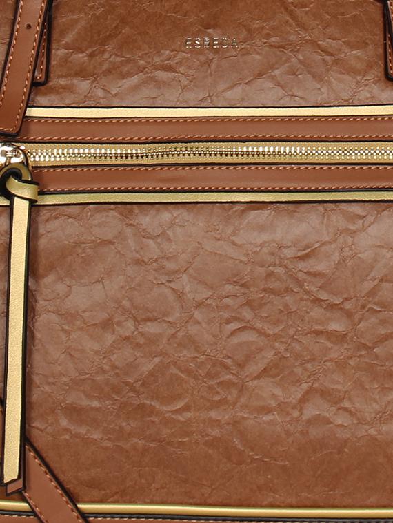tan leatherette regular handbag - 16829201 - Standard Image - 3