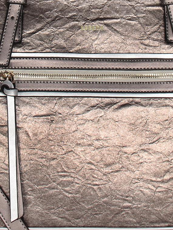 metallic leatherette regular handbag - 16829202 - Standard Image - 3