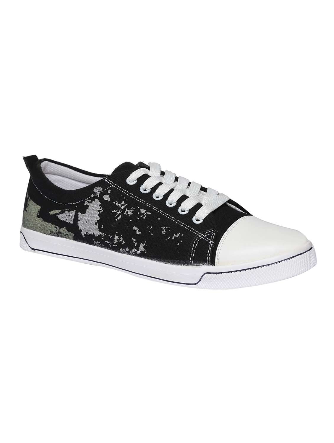 black canvas lace up shoes
