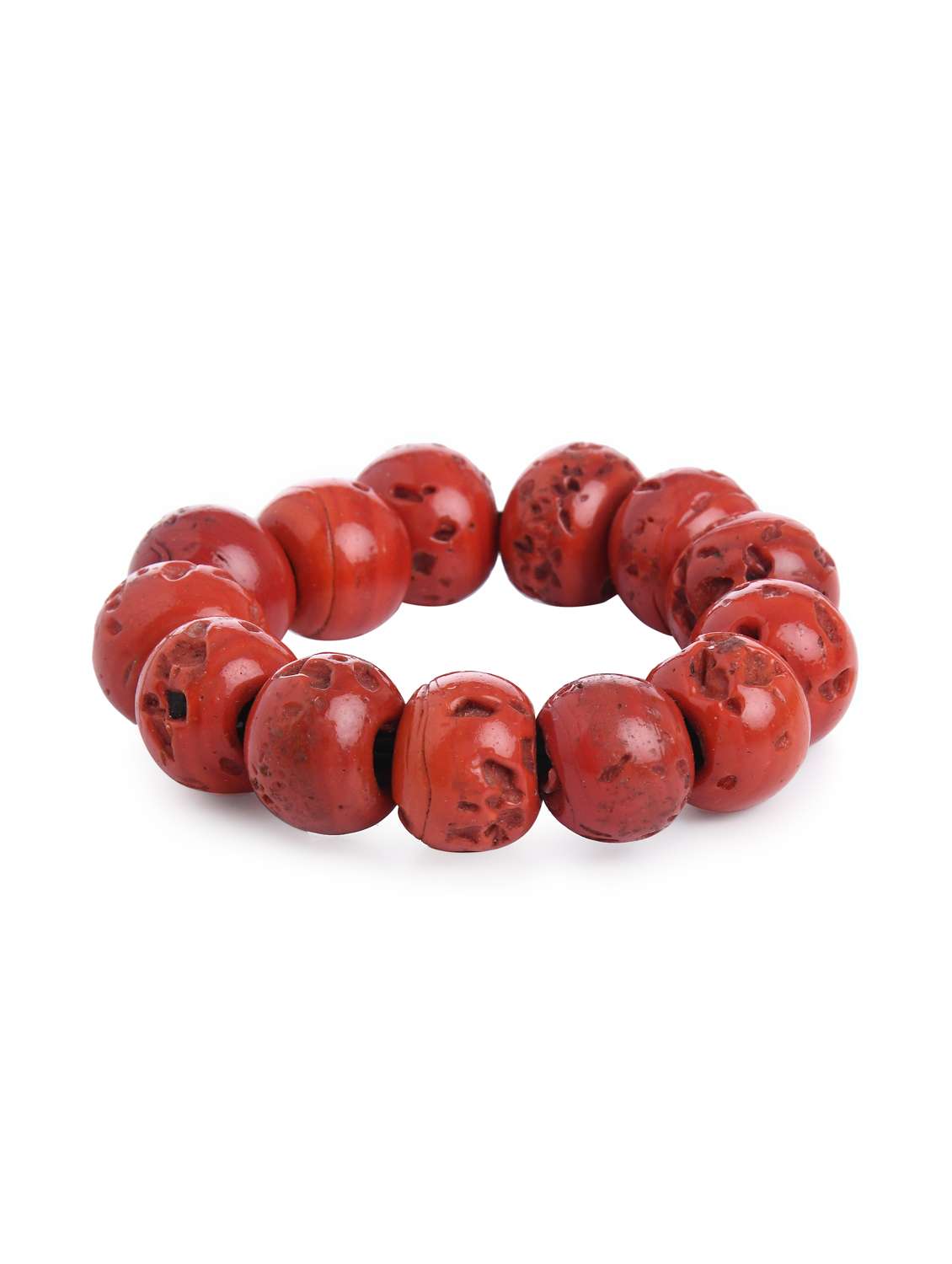 red metal beaded bracelet
