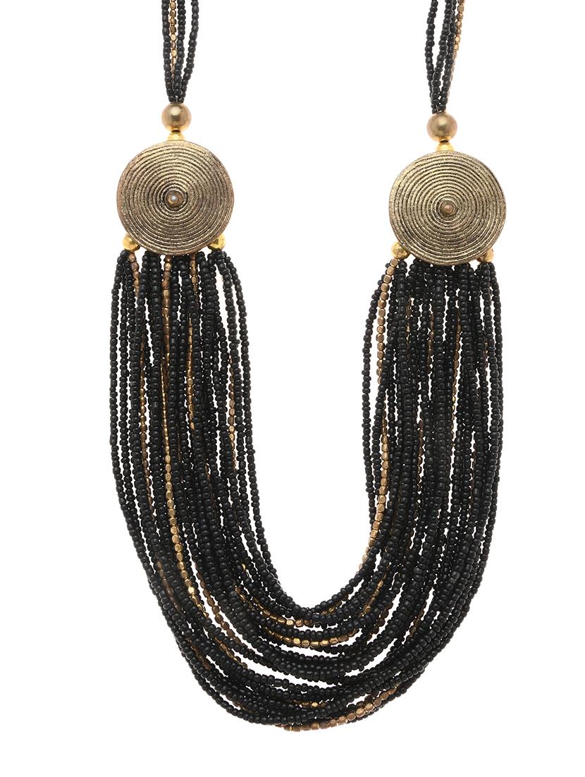 black metal long necklace - 16829878 - Zoom Image - 0