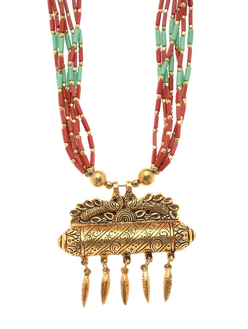 multi colored metal long necklace - 16829881 - Zoom Image - 0