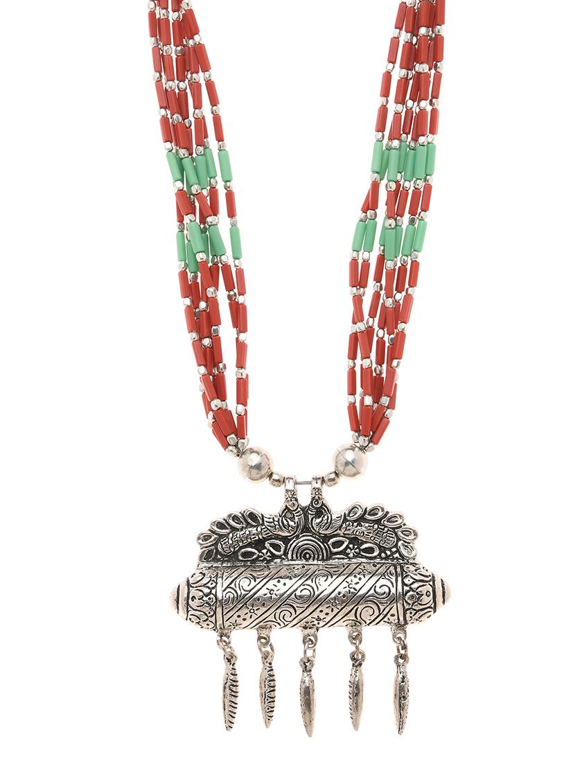 multi colored metal long necklace - 16829882 -  Zoom Image - 0