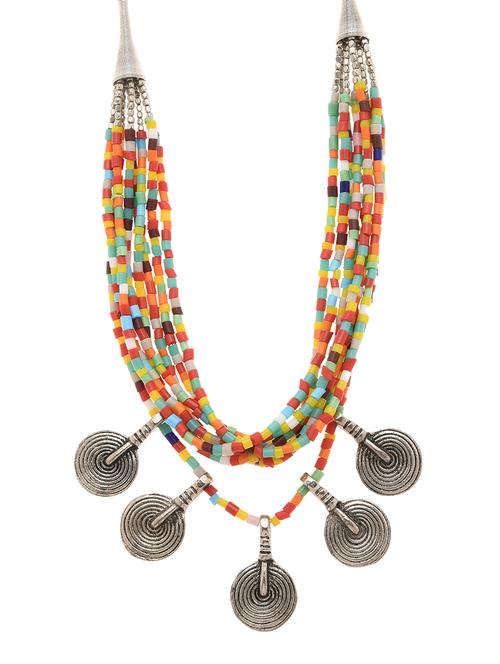 multi colored metal long necklace - 16829884 - Standard Image - 0