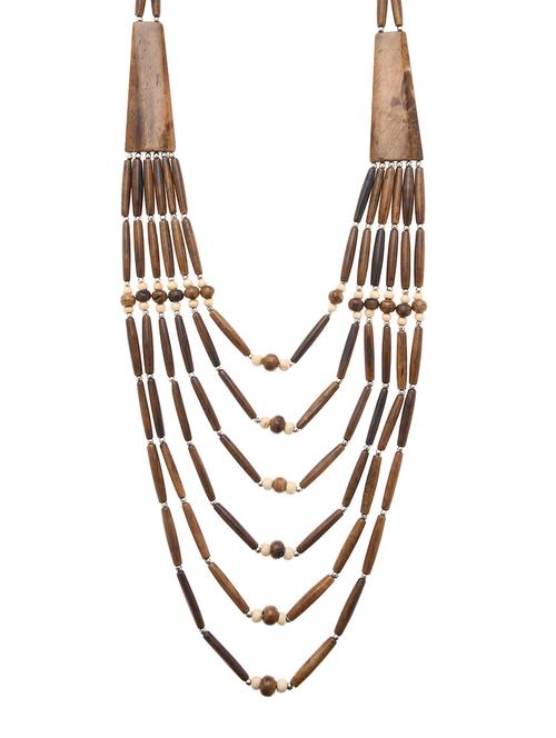 brown metal long necklace - 16829912 -  Standard Image - 0