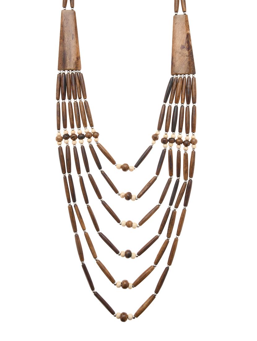 brown metal long necklace - 16829912 -  Zoom Image - 0