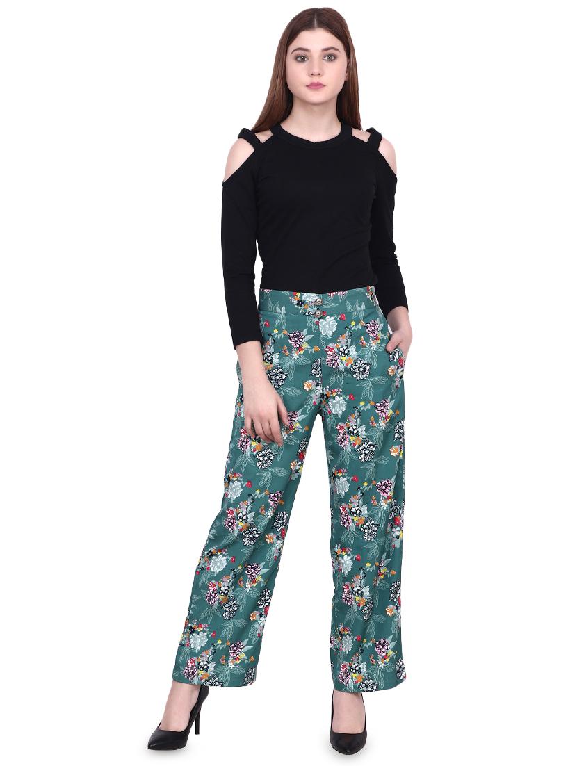 high rise floral palazzo - 16830873 - Standard Image - 3