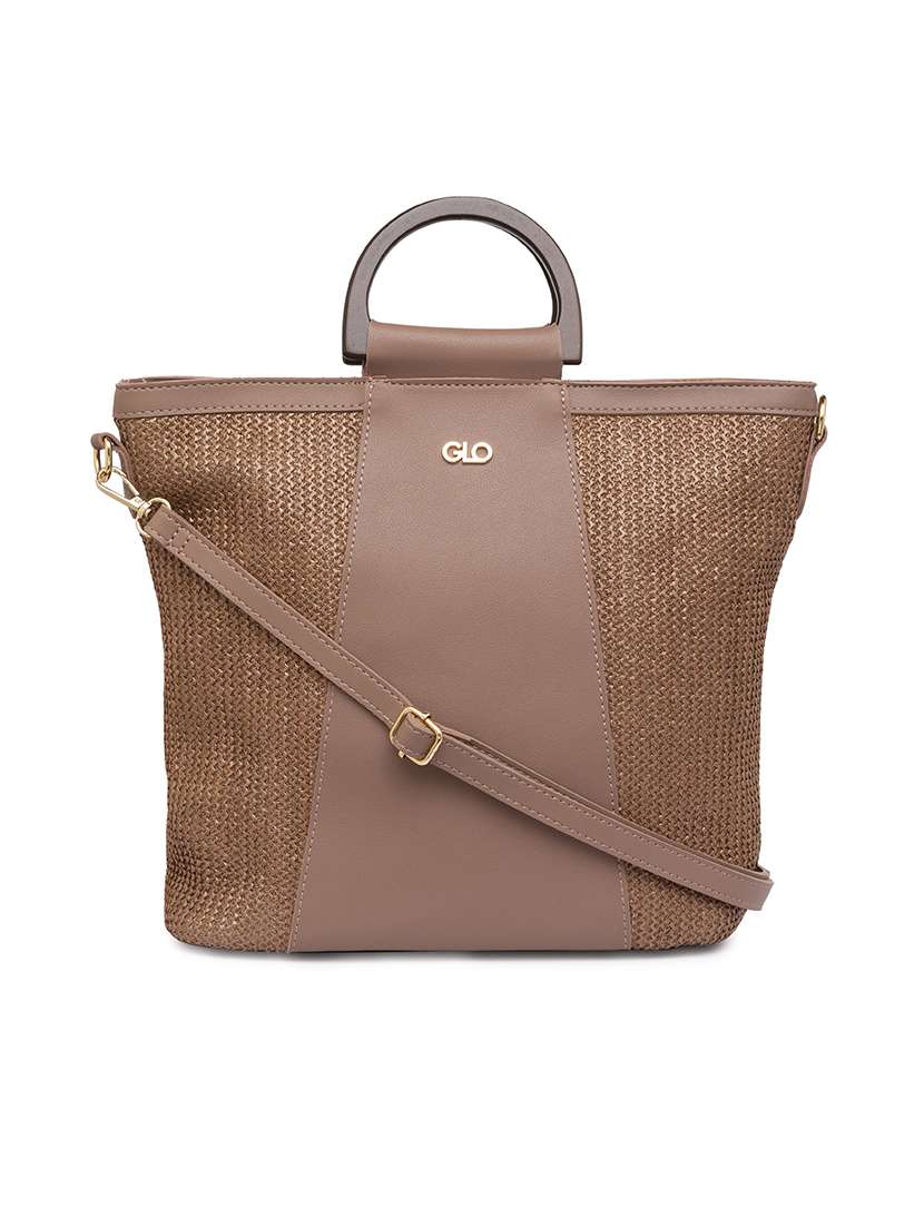 brown leatherette (pu) handbag