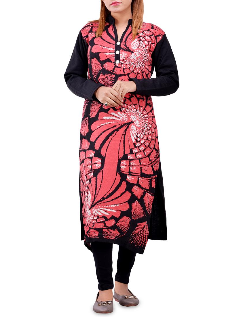 printed woolen kurta - 16831627 - Zoom Image - 0