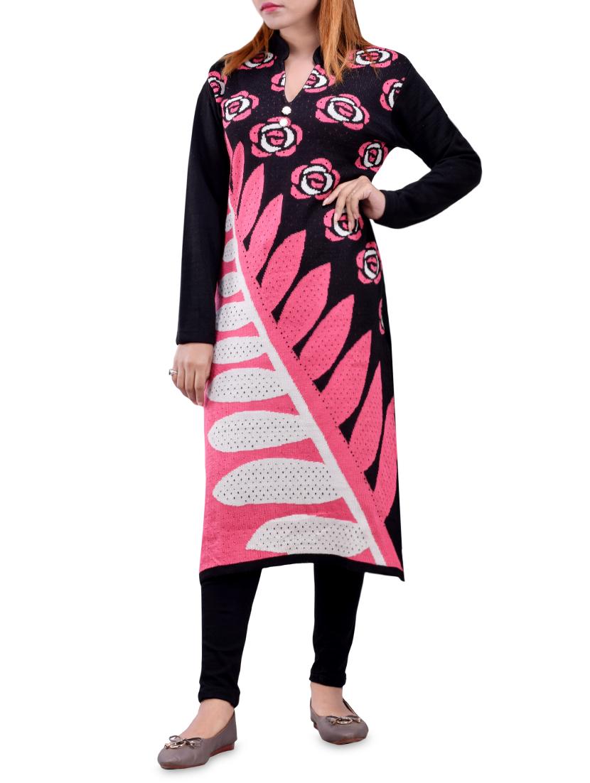 printed woolen kurta - 16831638 -  Zoom Image - 0