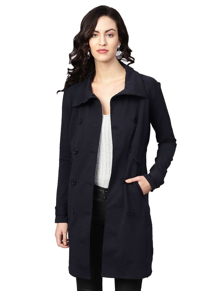 Buy online Shirt Collar Button Up Coat from blazers and coats for