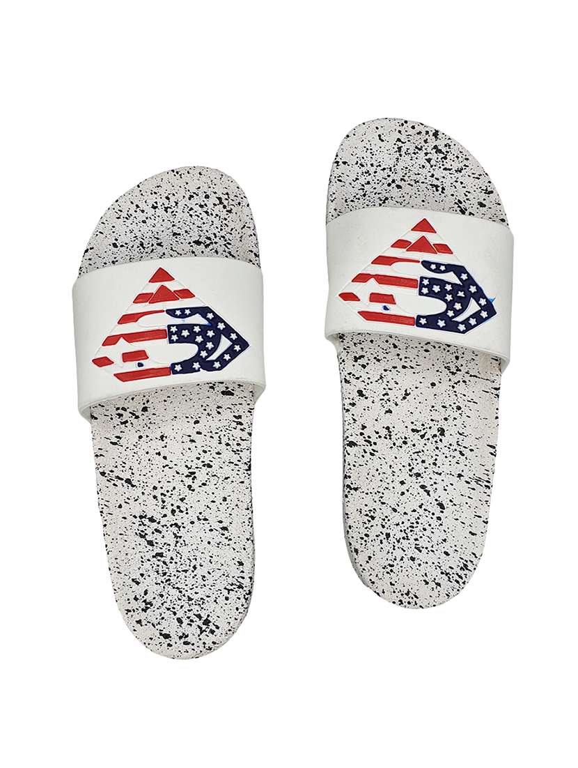 white rubber slip on flip flops - 16833065 -  Standard Image - 3