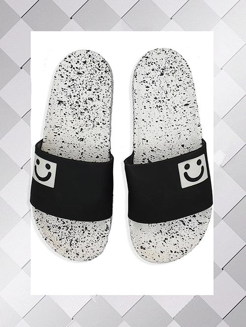 black rubber slip on flip flops - 16833083 - Standard Image - 0