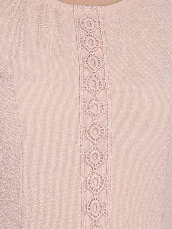 round neck lace insert a-line dress  - 16833129 -  Standard Image - 3