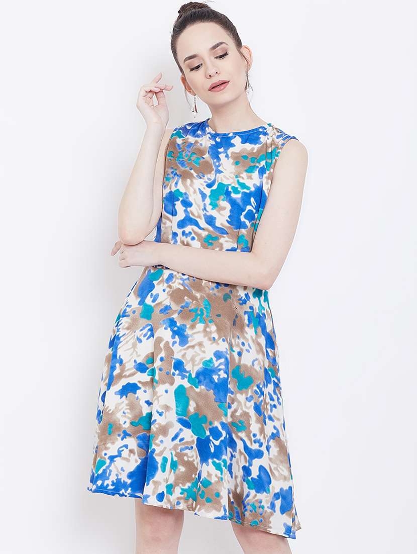 women's fit & flare self design dress