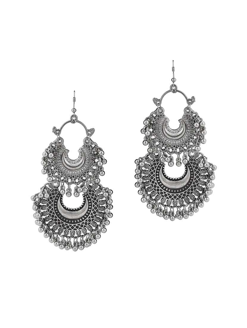 silver plated chandballi earring