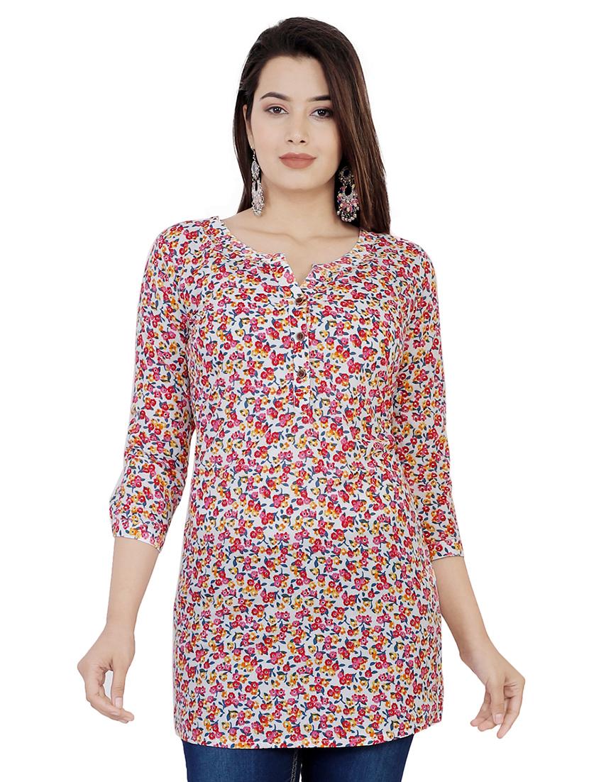 floral straight kurti