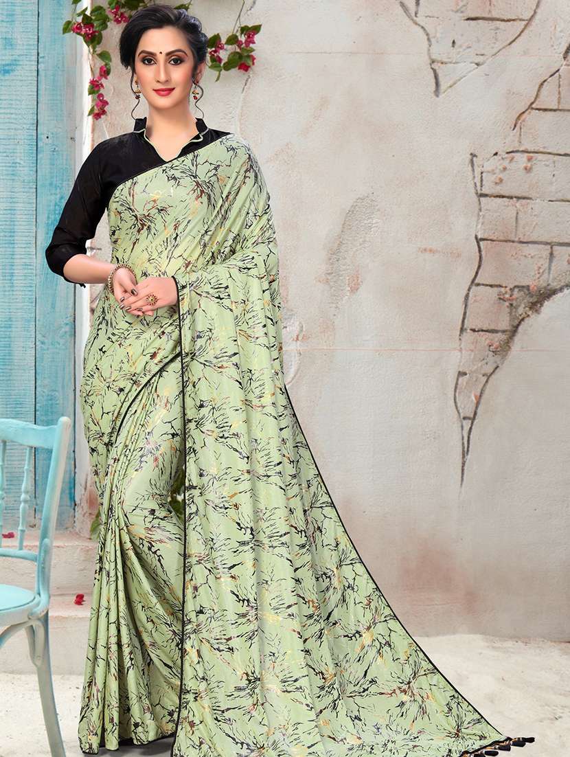 abstract printed saree with blouse