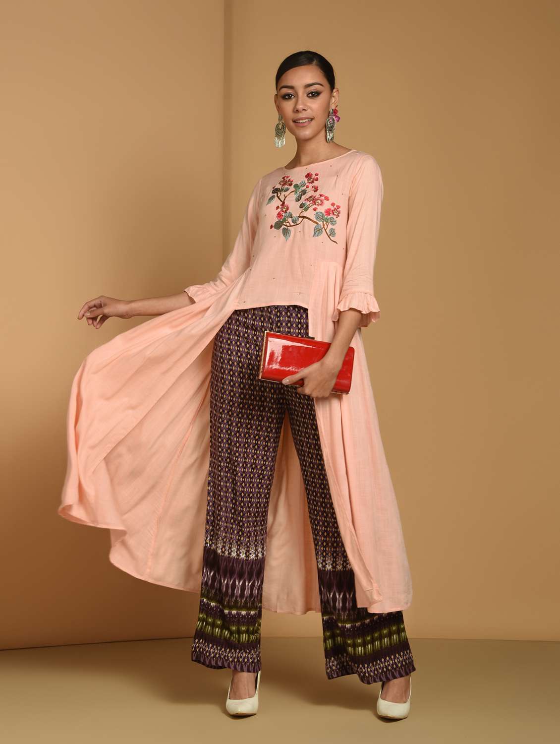 embroidered kurta palazzo set